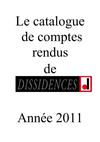 Le catalogue de comptes rendus2011