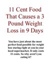 11 Cent Food That Causes a 3 Pound Weight Loss in 9 Days