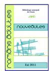Sélection de nouveaux romans adultes-été 2011