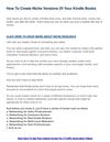 How To Create Niche Versions Of Your Kindle Books