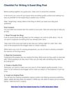 Checklist For Writing A Guest Blog Post
