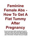 Feminine Female Abs - How To Get A Flat Tummy After Pregnancy