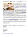 Dont Risk Going Without Ohio Individual Health Insurance
