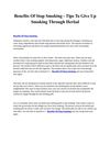 Benefits Of Stop Smoking - Tips To Give Up Smoking Through Herbal