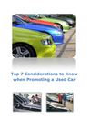 Top 7 Considerations to Know when Promoting a used car