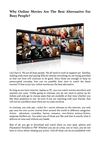 Why Online Movies Are The Best Alternative For Busy People?