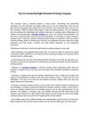 Tips to Choose the Right Business Printing Company
