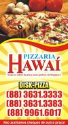 Hawaí - Cardápio da Pizzaria e Pastelaria