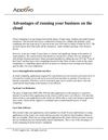 Advantages of running your business on the cloud