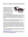 Buying Cool Sunglasses at Discount Shopping Online