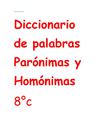 Diccionario de Palabras Paronimas y Homonimas