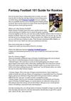 Fantasy Football 101 Guide for Rookies