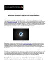 WordPress Developer: How you can choose the best?