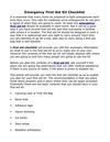 Emergency First Aid Kit Checklist