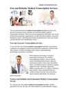 Fast and Reliable Medical Transcription Services
