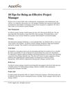 10 Tips for Being an Effective Project Manager
