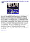 Disc Players & Recorders - Sony BDP-S570 Multi Region Code Free 3D Blu-ray Player (Free HDMi Cable)