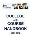 FMBC College and Course Handbook 2011-12