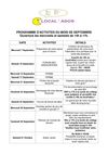 Programme du mois de Septembre