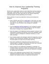 How to Improve Your Leadership Training Programs