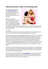 Dating Tips Online - Back on the dating scene