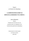 Rapport sur la simplification du droit au service de la croissance et de l'emploi