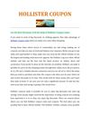 Enjoy Shopping With Hollister Coupon