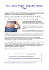 How To Lose Weight – Simple But Effective Tips!