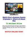 Watch Grey’s Anatomy 8x4 Season 8 Episode 4 s08e04 - What Is It About Men