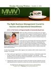 Monday Morning Wisdom - 10-3-2011 - The Right Business Management in Assisted Living