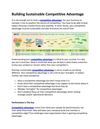 Building Sustainable Competitive Advantage
