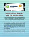 Quality Moving Boxes For Safe And Secured Move