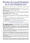 Conseil municipal du 22 septembre 2011