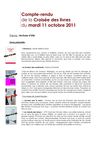 Croisée des livres | mardi 11 octobre 2011 | compte-rendu | Bibliothèque de Saint-Fons