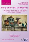 Programme des animations de la Toussaint 2011