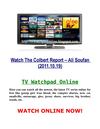Watch The Colbert Report – Ali Soufan (2011.10.19) FREE ~ TV Watchpad Online