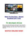 Watch The Daily Show – Richard Brookhiser (2011.10.20) FREE ~ TV Watchpad Online