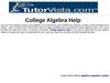 College Algebra Help