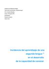 Incidencia del aprendizaje de una segunda lengua en el desarrollo de la capacidad de conocer