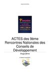 Actes des 9èmes rencontres nationales des conseils de développement 