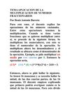 TEMA APLICACION DE LA MULTIPLICACION DE NUMEROS FRACCIONARIOS