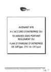 Avenant n°6 à l'accord du 19 janvier 2005 sur le PEE de GRTgaz
