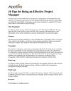 10 Tips for Being an Effective Project Manager