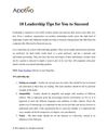 10 Leadership Tips for You to Succeed