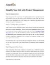 Simplify Your Life with Project Management