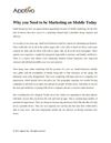 Why you Need to be Marketing on Mobile Today