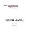 Etude PACES : critères de réussite 2010-2011
