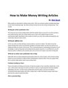 How to Make Money Writing Articles