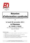Réunion information sundicale Vierzon 28 novembre 2011