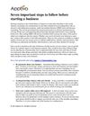 Seven important steps to follow before starting a business